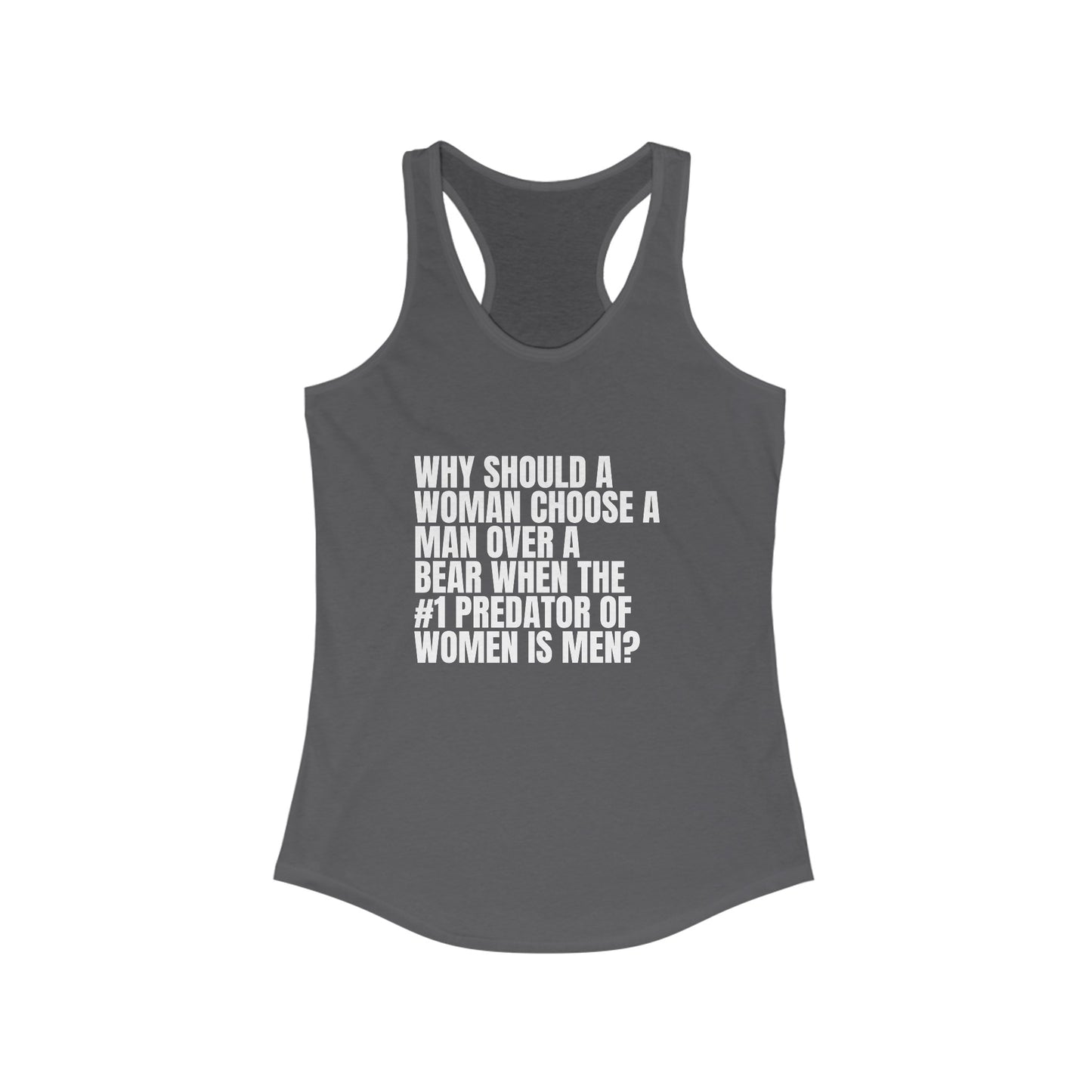 Women's Man vs. Bear Quoted Racerback Tank