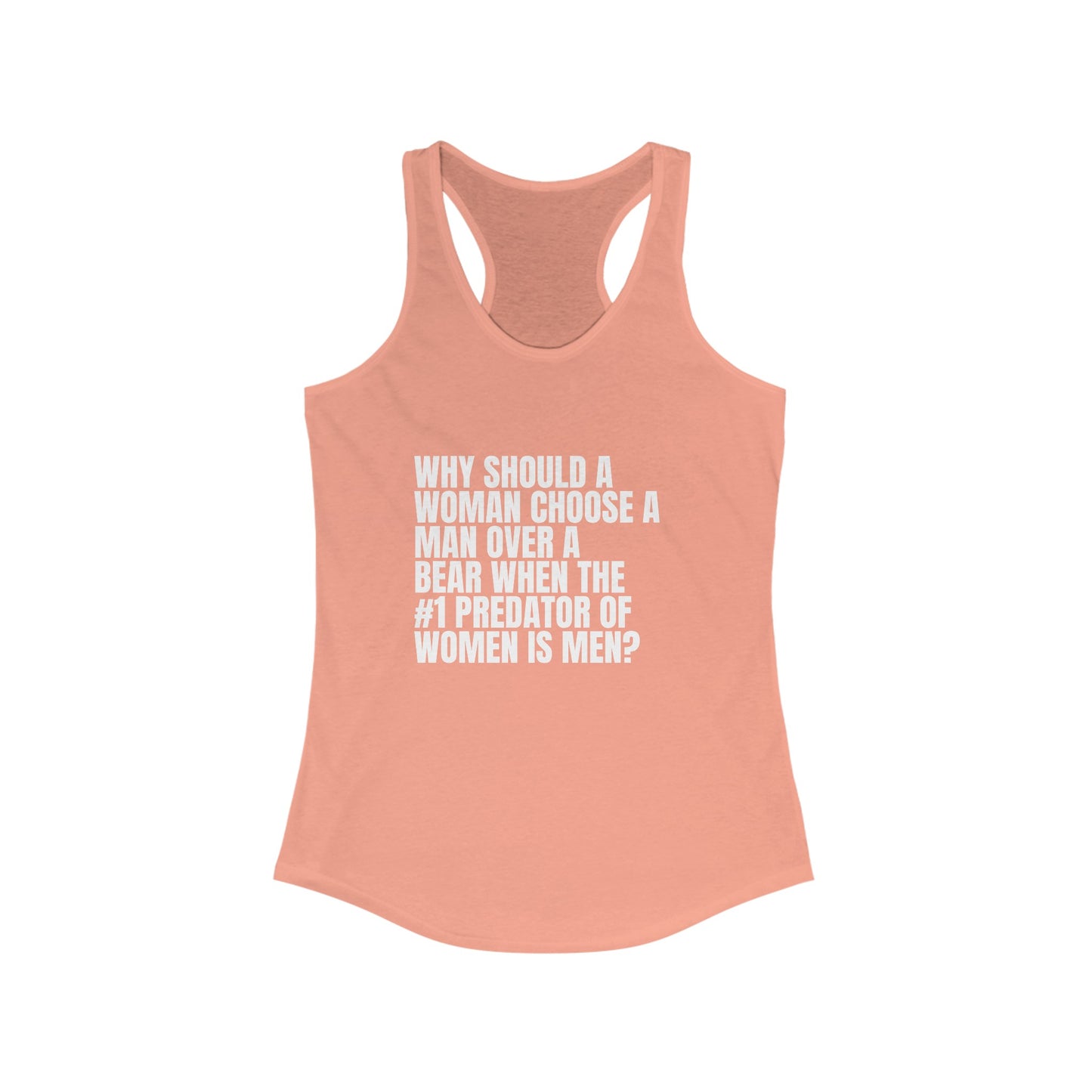 Women's Man vs. Bear Quoted Racerback Tank
