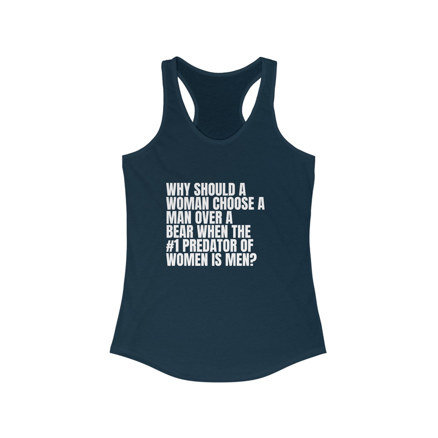 Women's Man vs. Bear Quoted Racerback Tank