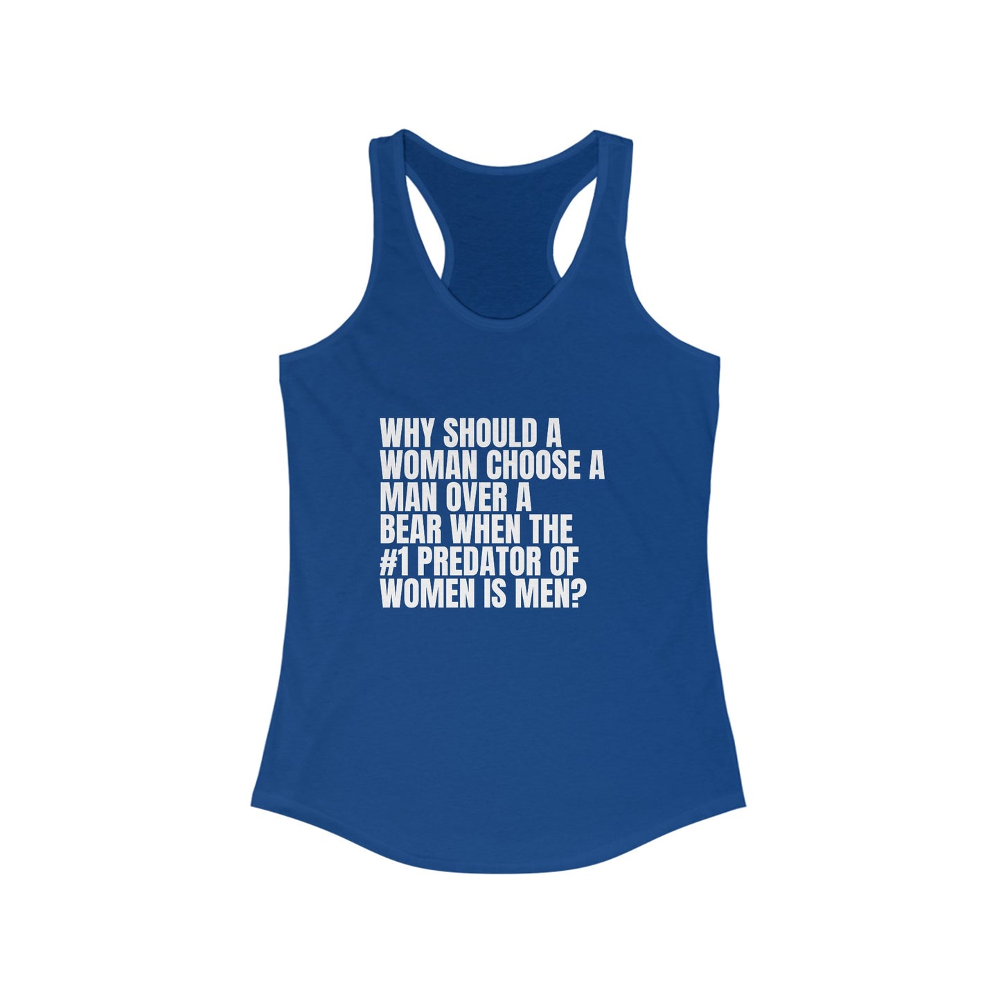 Women's Man vs. Bear Quoted Racerback Tank