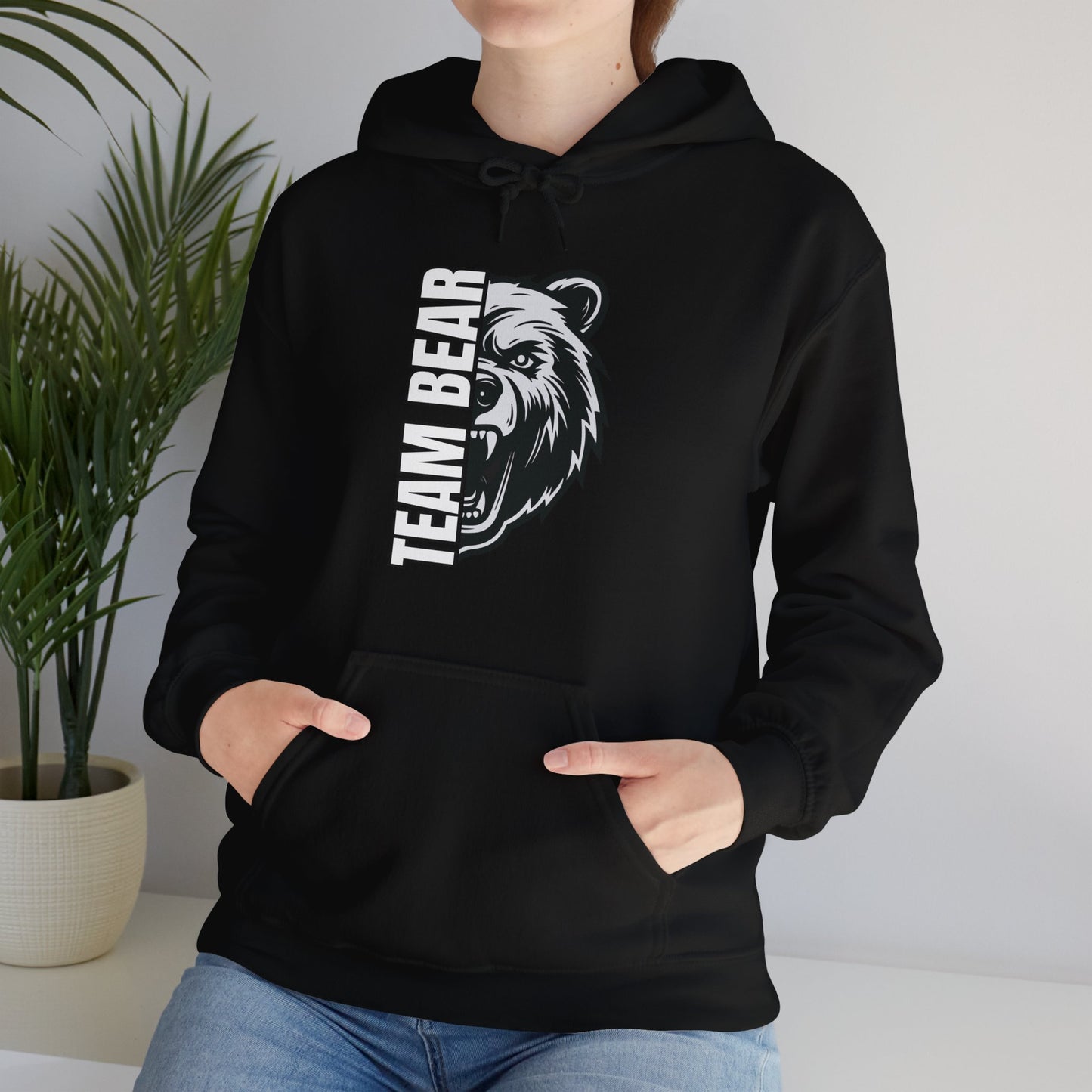 Women's "Team Bear" Hooded Sweatshirt - White Lettering