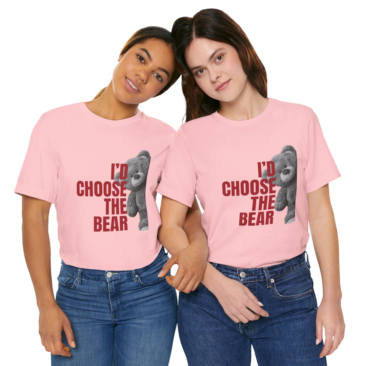 Women's Teddy Bear Tee - Red Writing