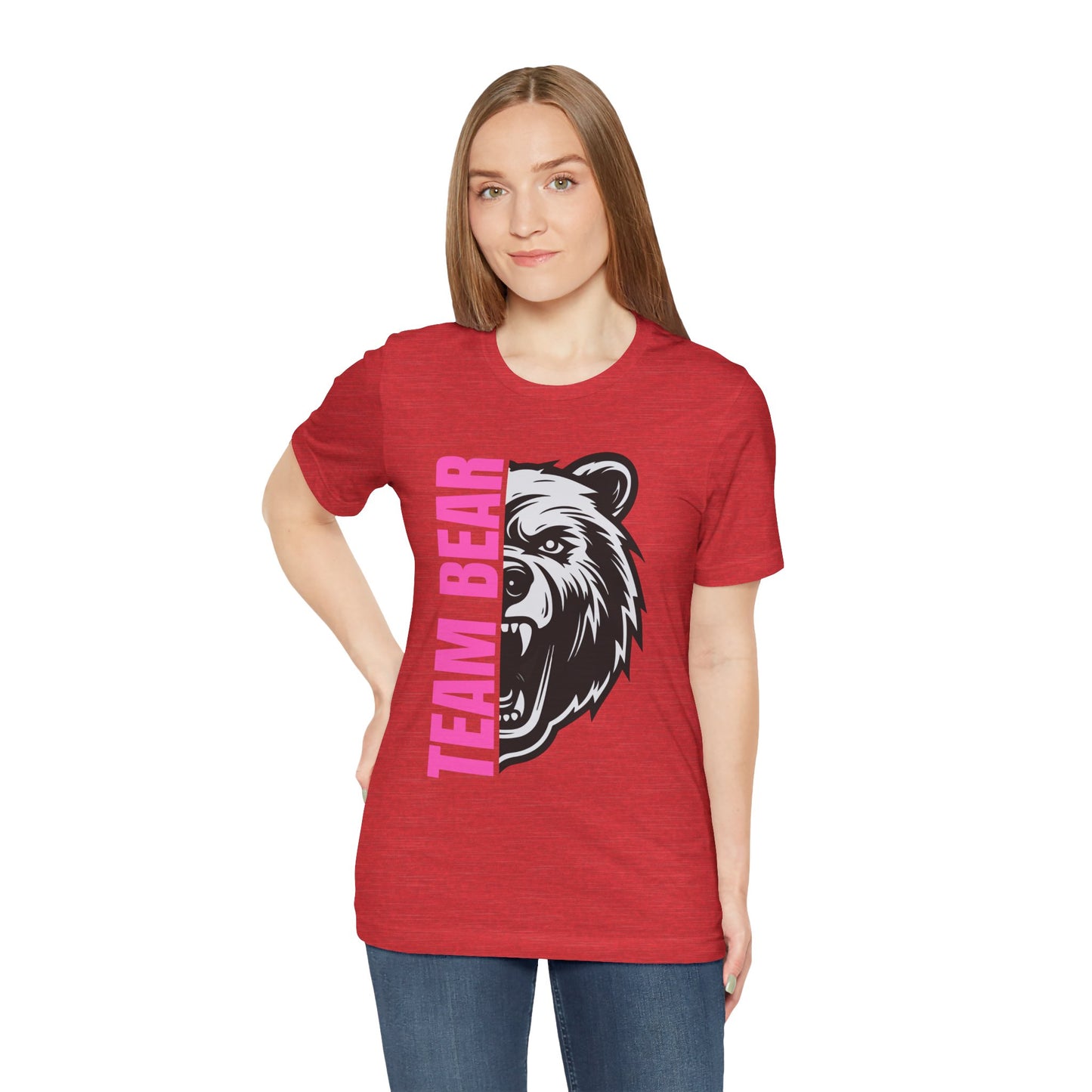 Women's "Team Bear" Tee - Pink Lettering