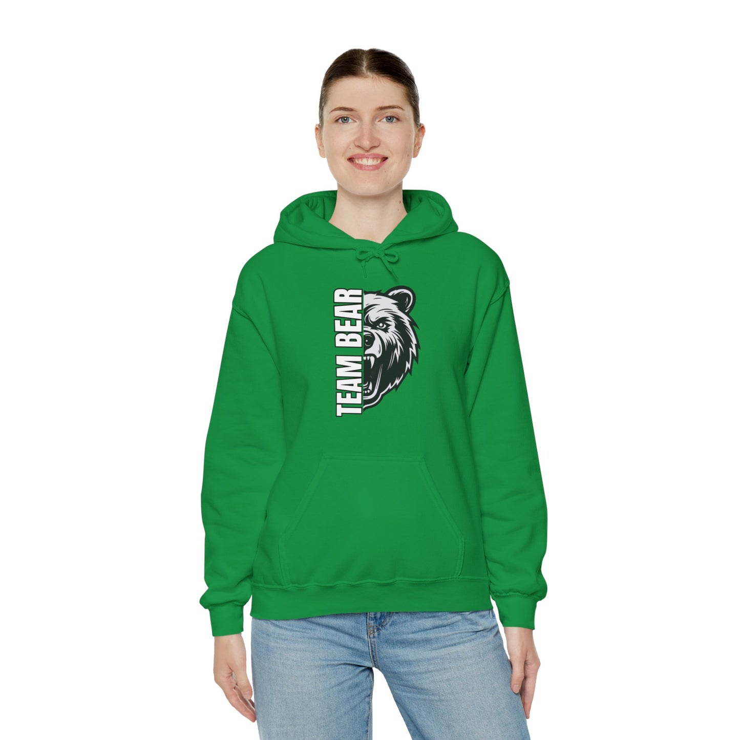 Women's "Team Bear" Hooded Sweatshirt - White Lettering