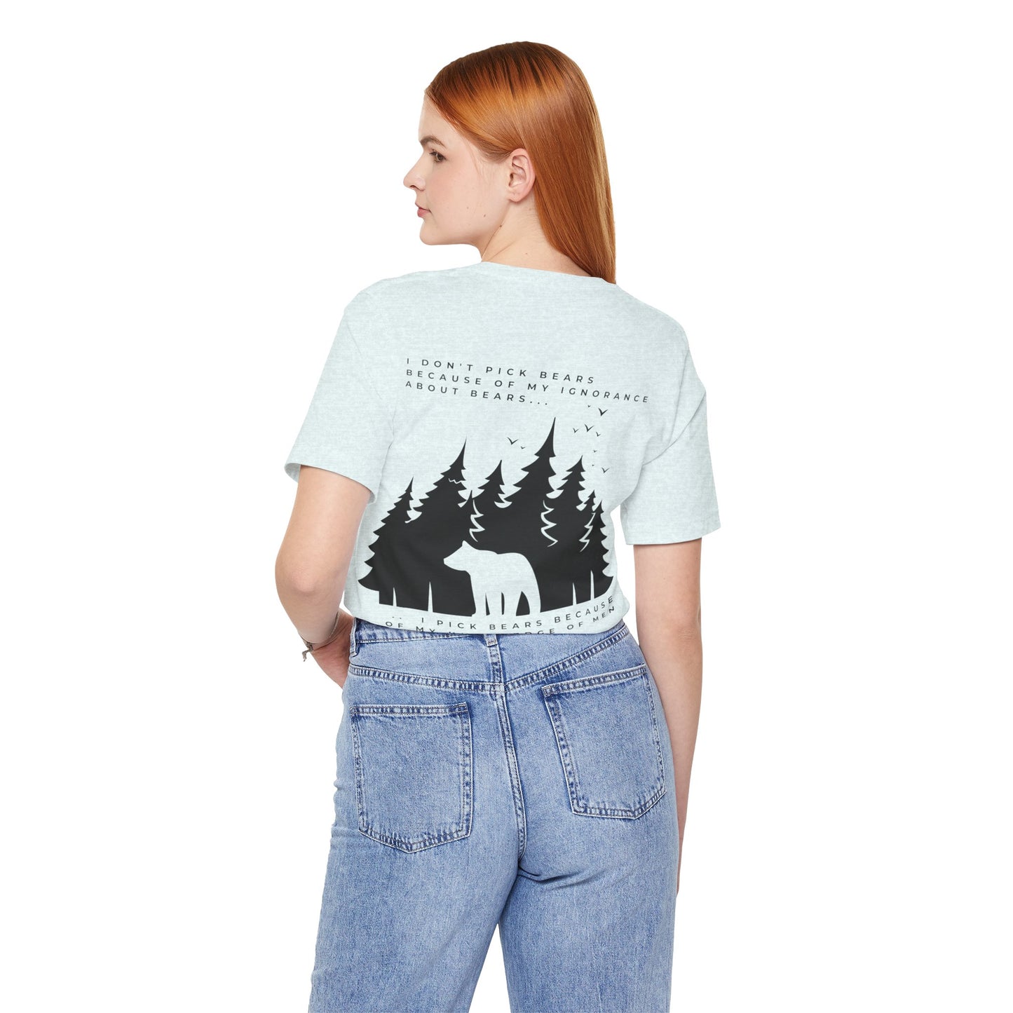Women's Two-Sided Graphic "Team Bear" Tee - Black Graphics