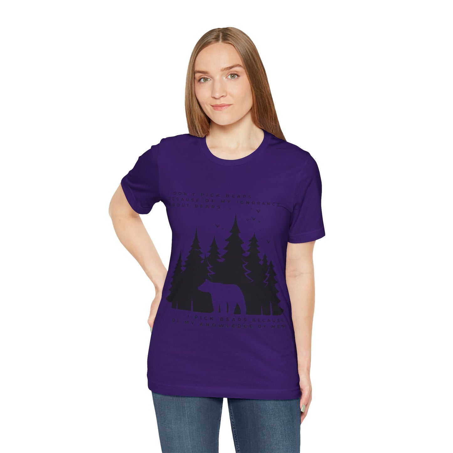 Women's Bear Quote Tee - Black Graphic