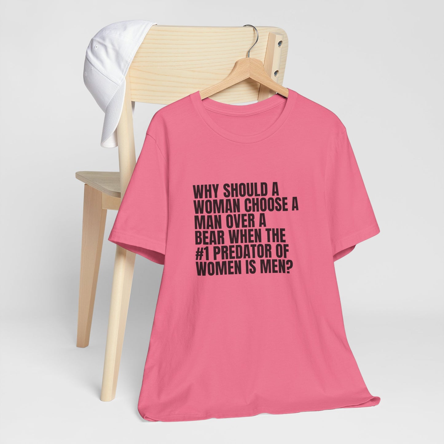 Women's Man v. Bear Tee - Black Writing