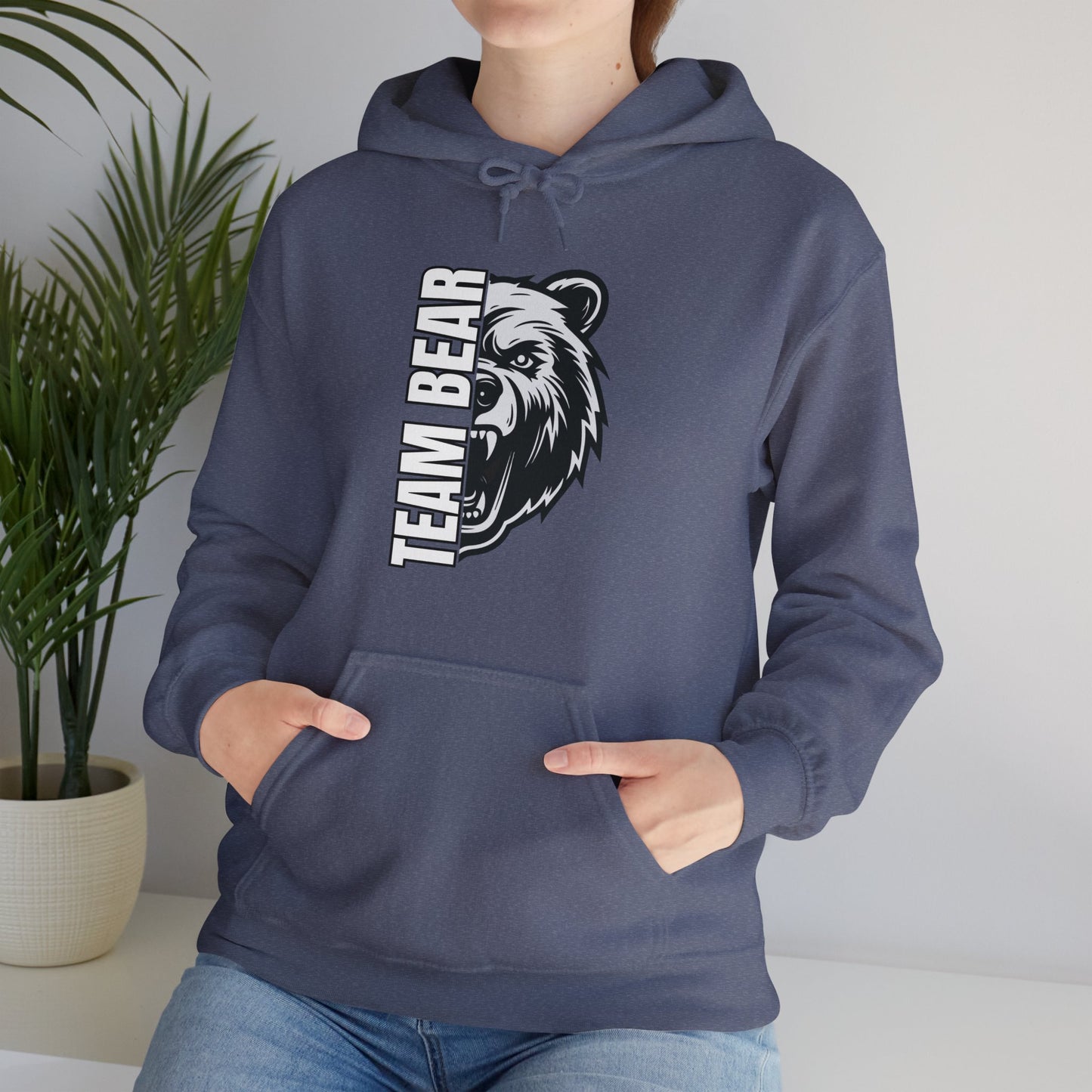 Women's "Team Bear" Hooded Sweatshirt - White Lettering